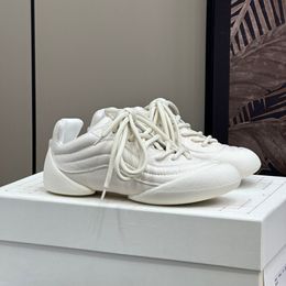 Luxury Designer shoes cracked leather sneakers calf leather lace-up thick-soled casual and versatile German training shoes Flexion Sneaker