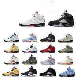 AJ5 Basketball Rukawa Kaede Black White Wings of Cicada Joe 5 Guo Ailun Knicks Graffiti Men Women Sports Shoes Air Cushion