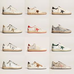 GGGDB star shoes Star Patch Sneakers Vintage Distressed Leather Low Top Casual Shoes Multicolor Glitter Star LaceUp Flat Sneakers Daily Street Footwear